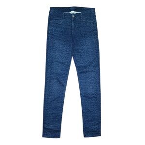 Promod Jeans Womens Size 8 Blue Animal Print Stretch Leopard Pockets Cheetah Fun